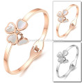 2015 new rose gold four-leaf natural color shell bracelet female Korean wild fashion titanium steel jewelry GH726